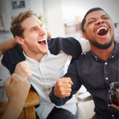 Two women recording a podcast