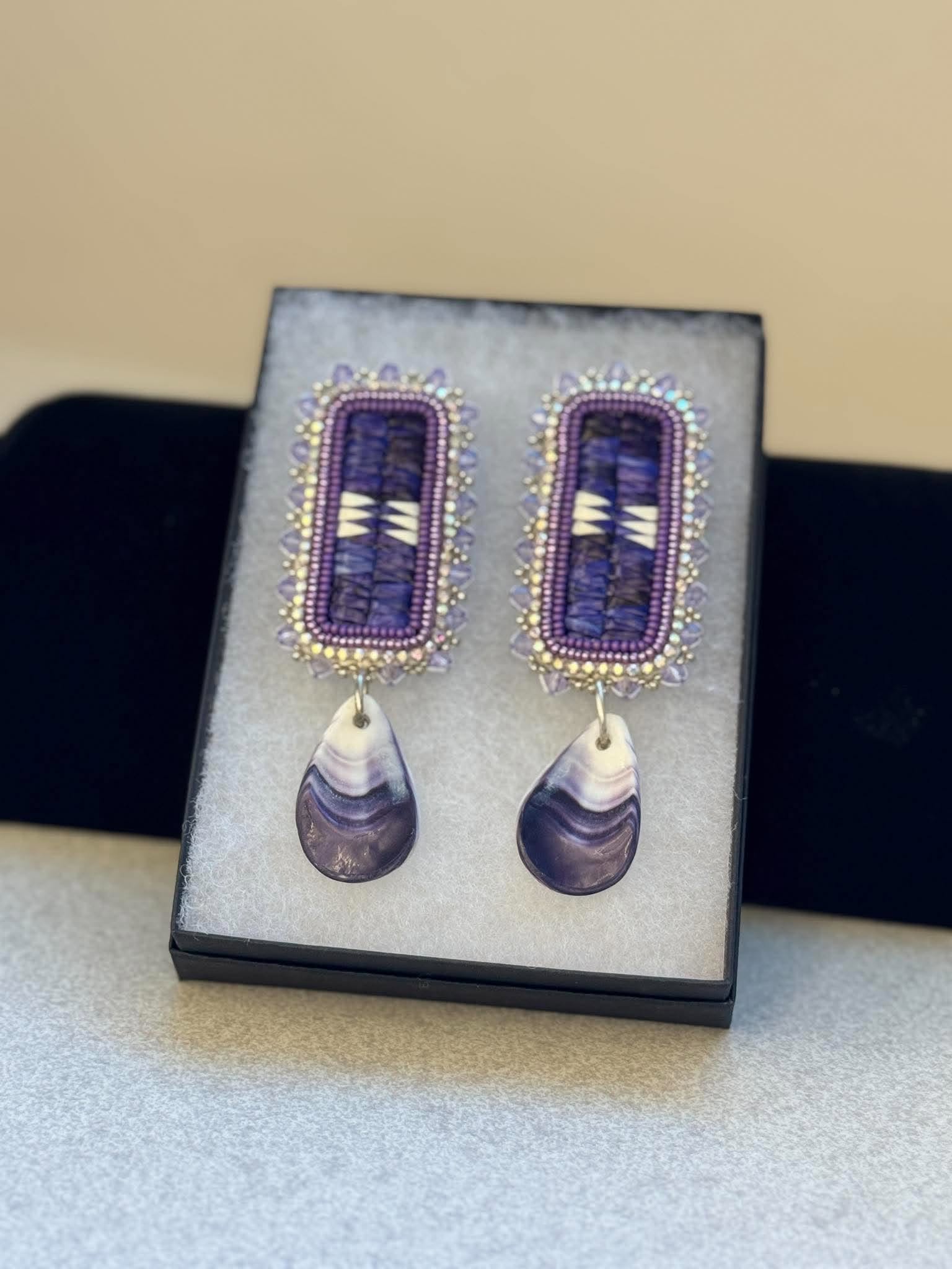 KSG purple Quill earrings 