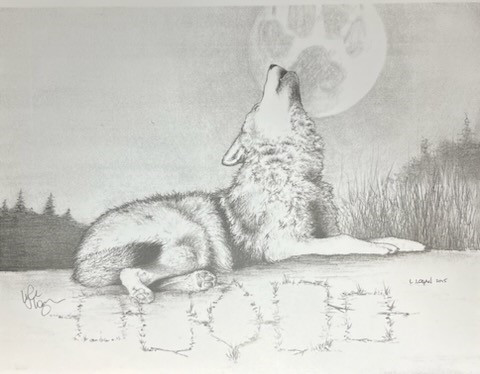 Ll Howling Wolf Print