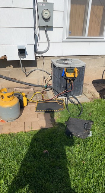 central air conditioner being tested