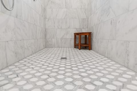 marble tile shower
