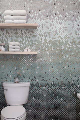 custom bathroom tiled wall