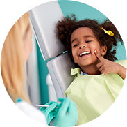child at a dentist appt