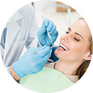 woman getting teeth cleaned