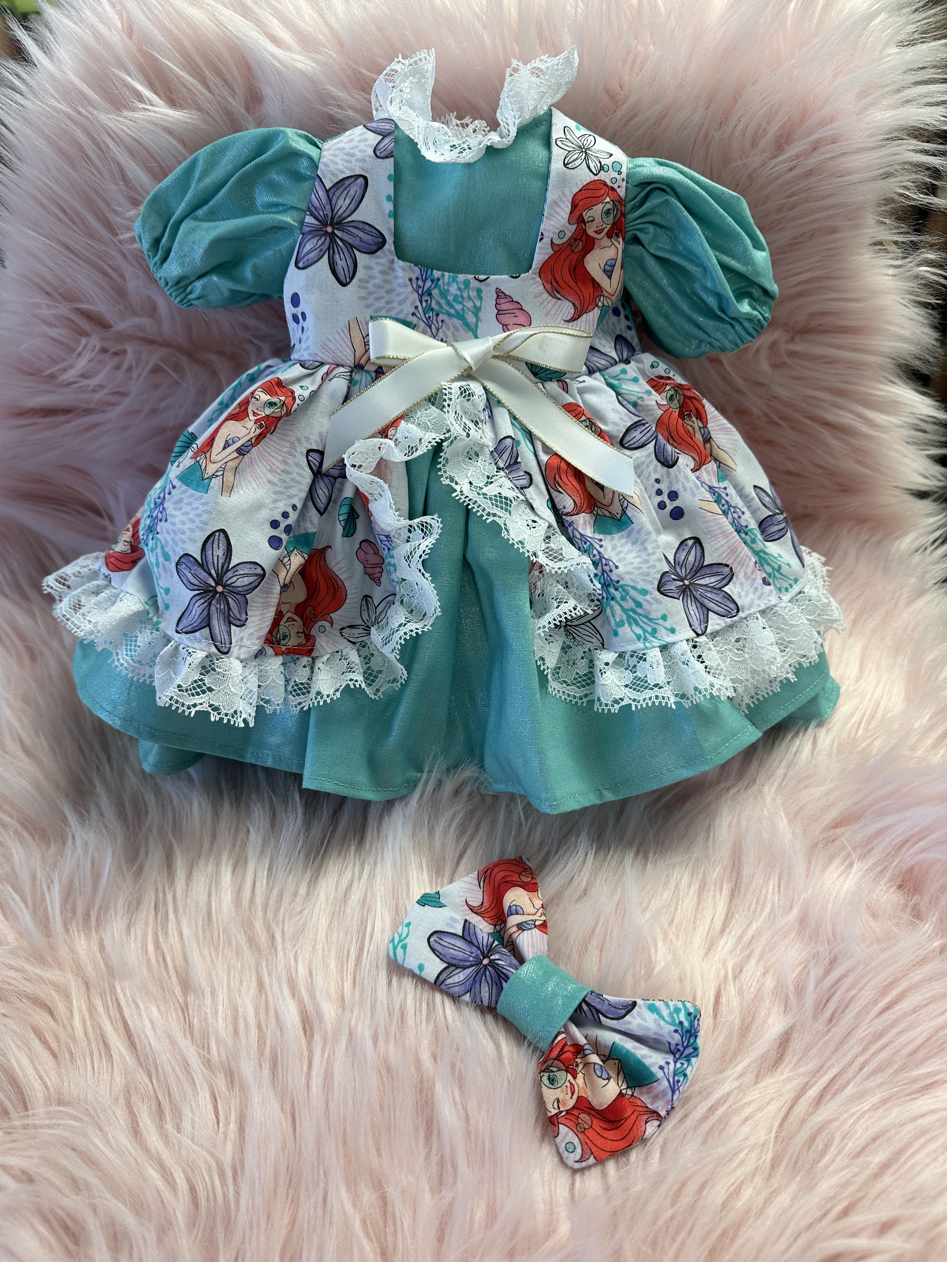 little mermaid doll dress with bow