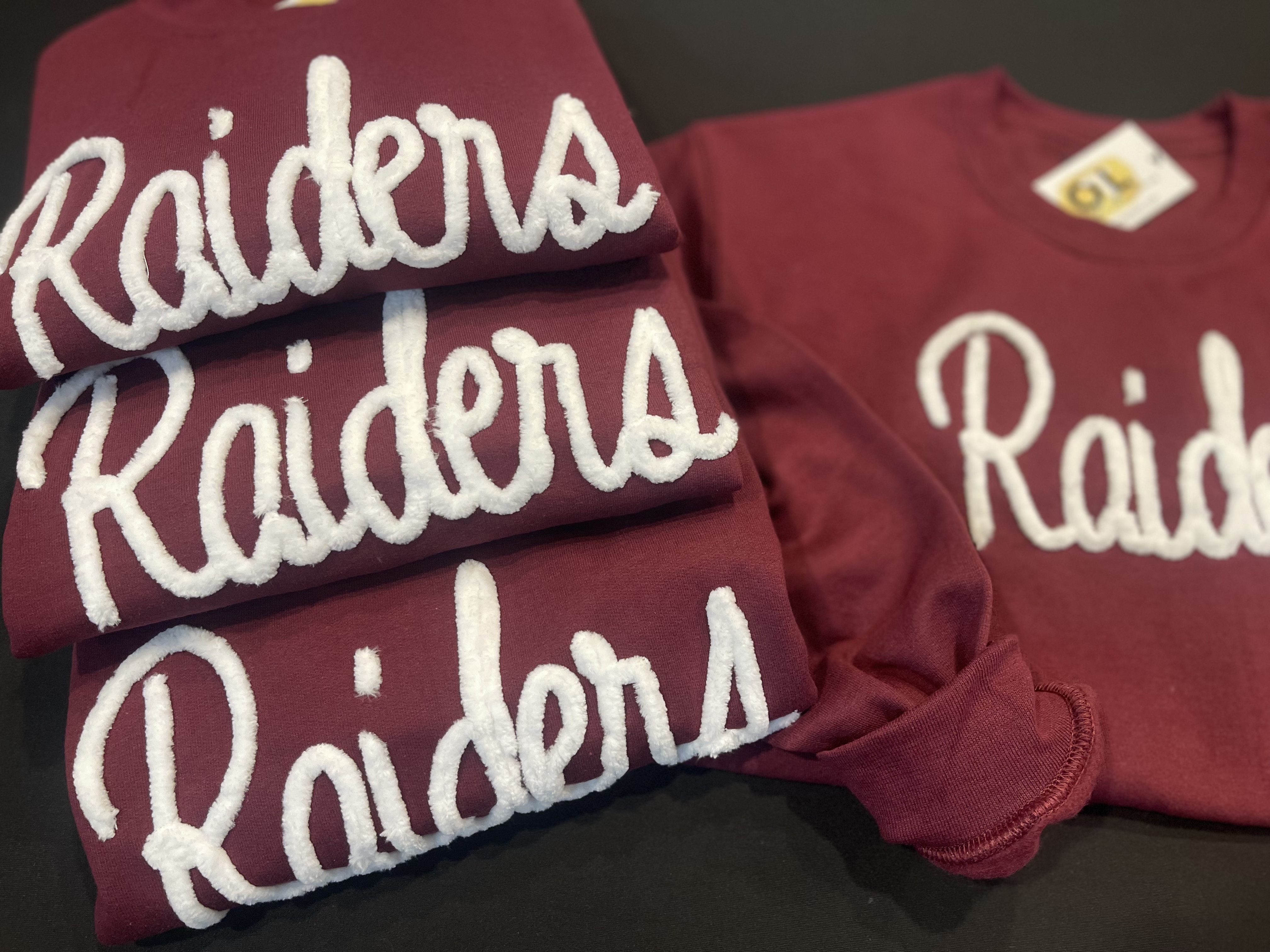 CAL-MUM RAIDERS CHENILLE YARN CREWNECK